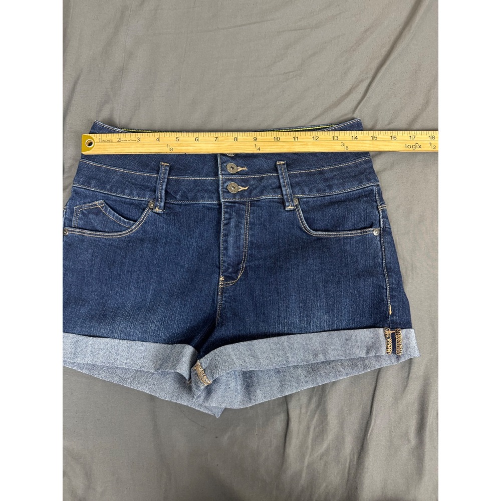 G by GUESS Womens High Waisted Cuffed Denim Shorts Dark Wash Blue Size 29 R60D08 - Picture 3 of 16